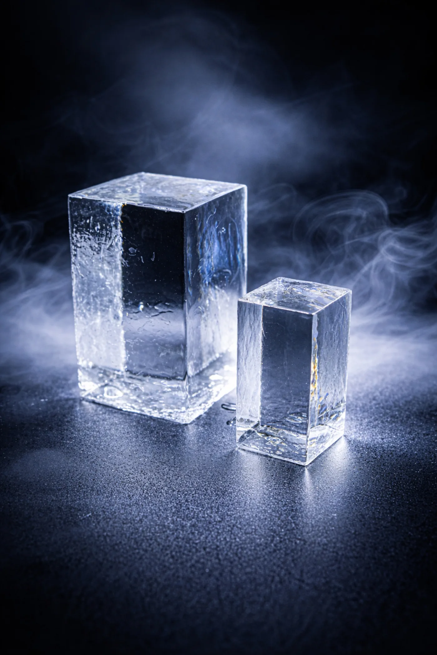Glasklare Eiswürfel mit homogener Struktur und hoher Dichte